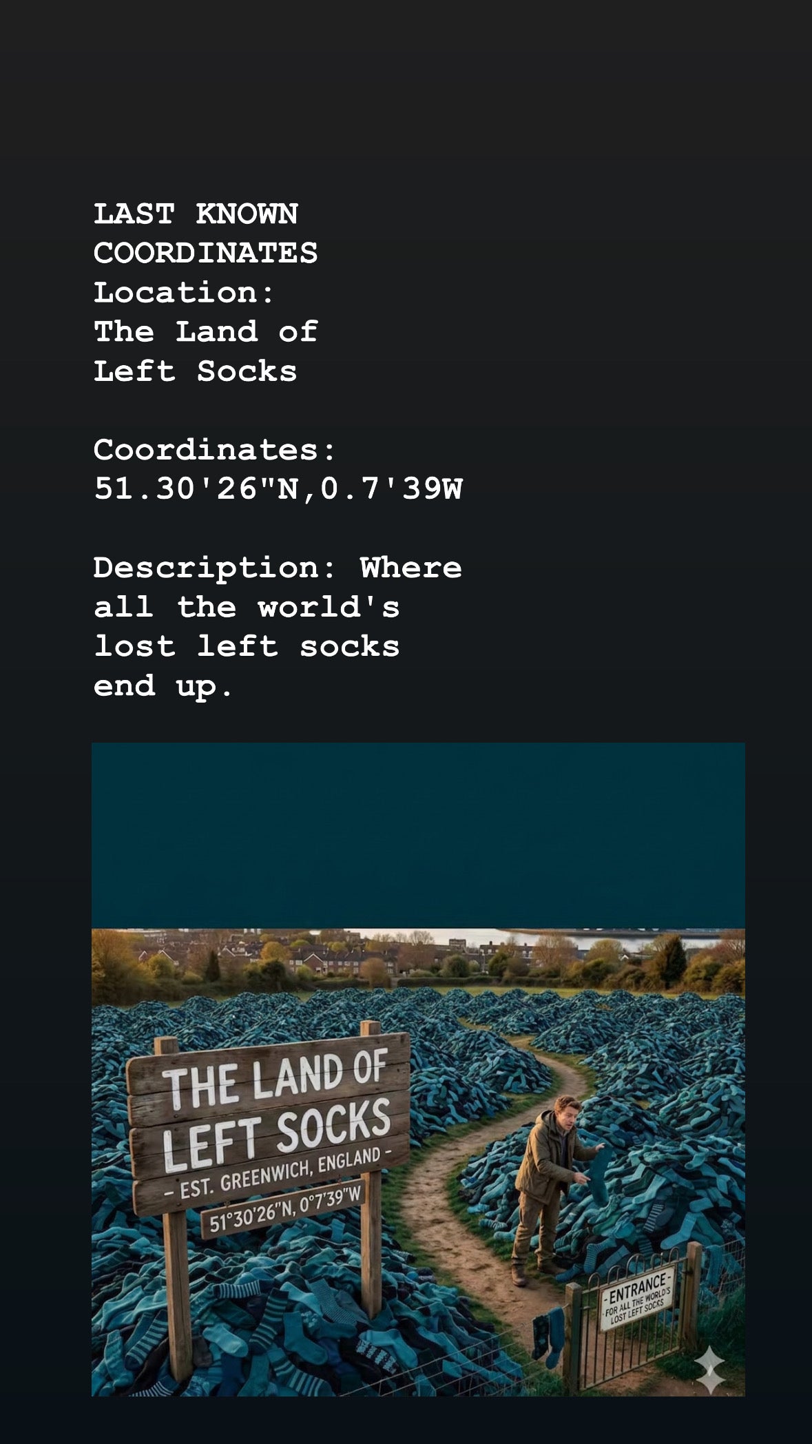 LAST KNOWN COORDINATES DARK TURQUOISE