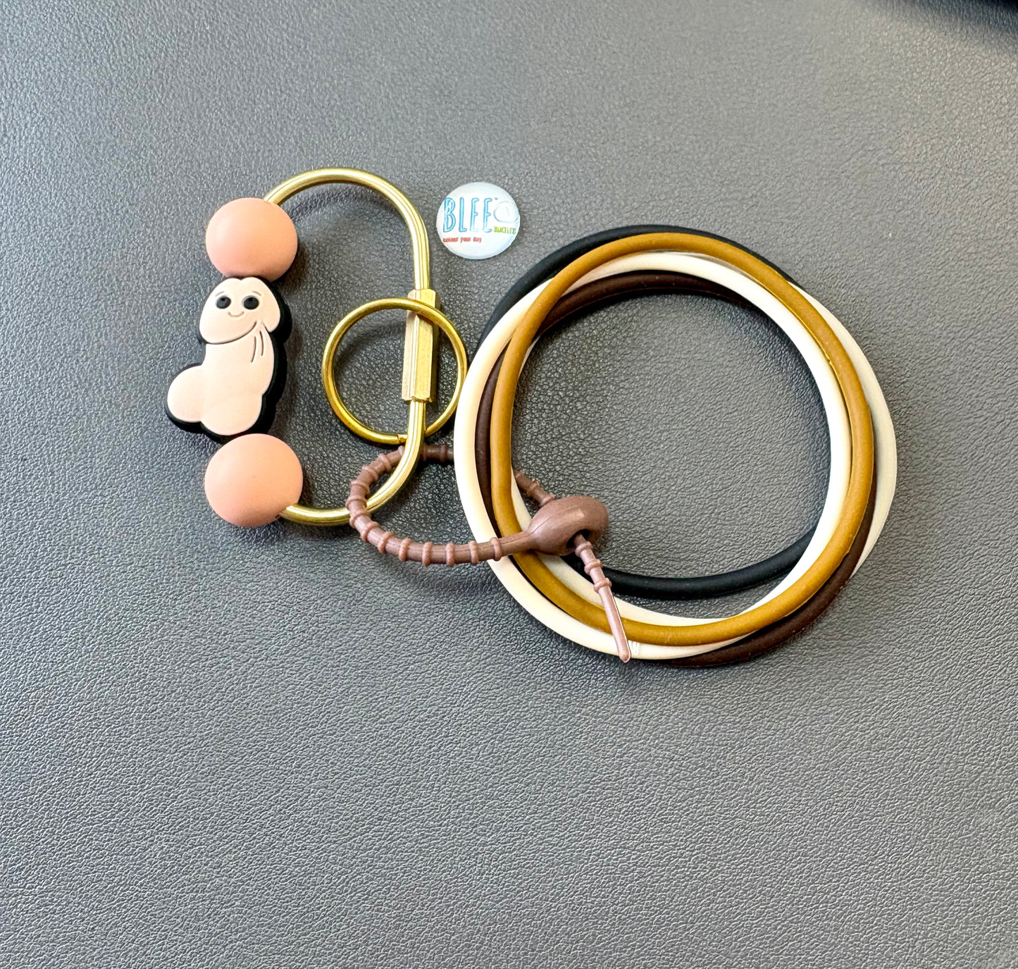 BLEE collection with silicone penis bead carabiner keychain.