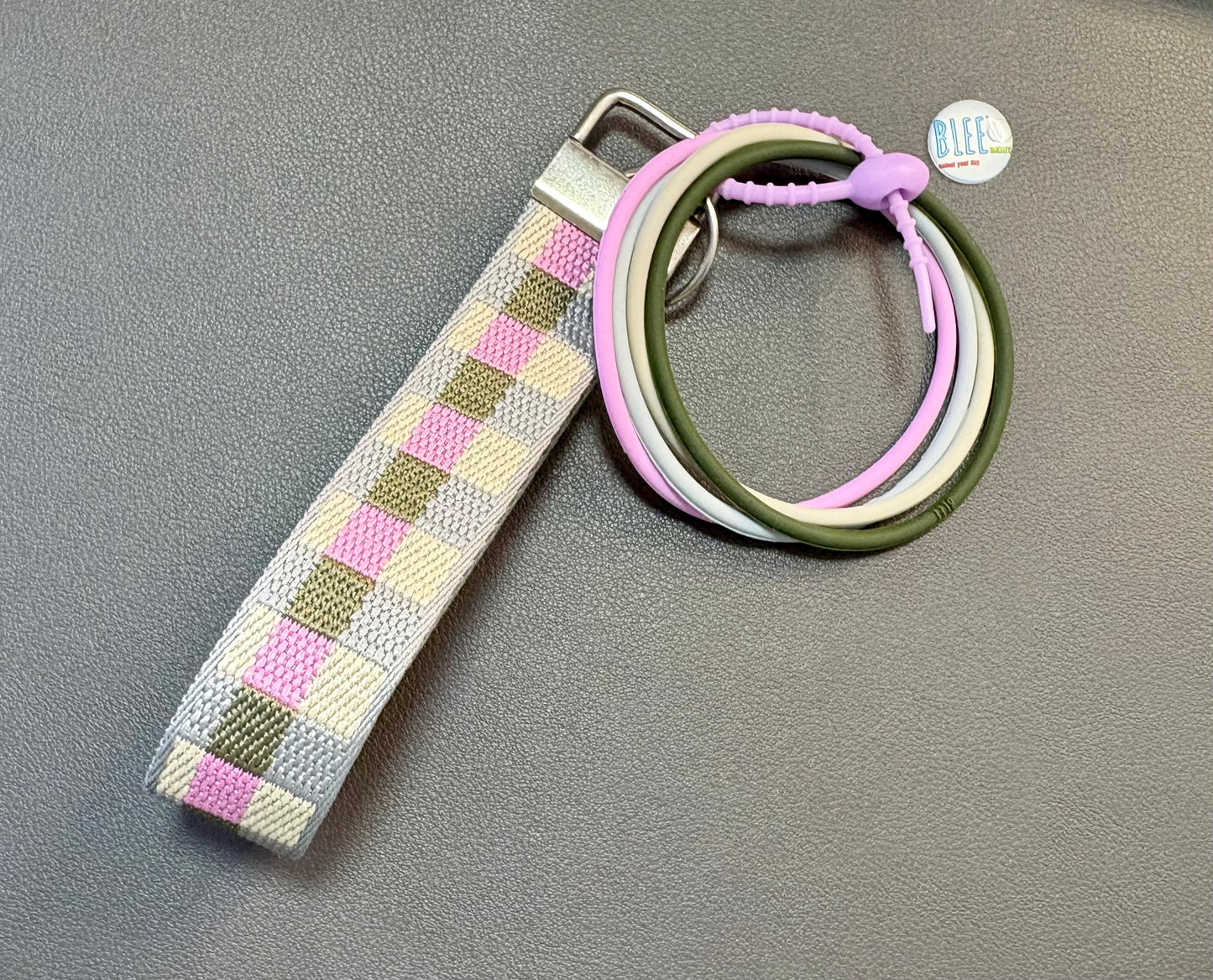 4pc BLEE bracelet collection with home made keychain wristlet