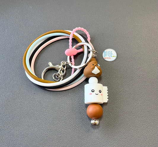BLEE mini flight with poop & toilet paper keychain