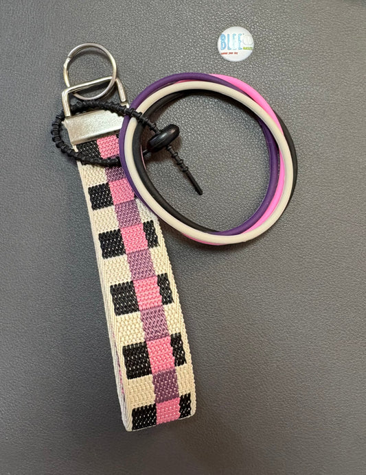 4pc BLEE bracelet collection with home made keychain wristlet