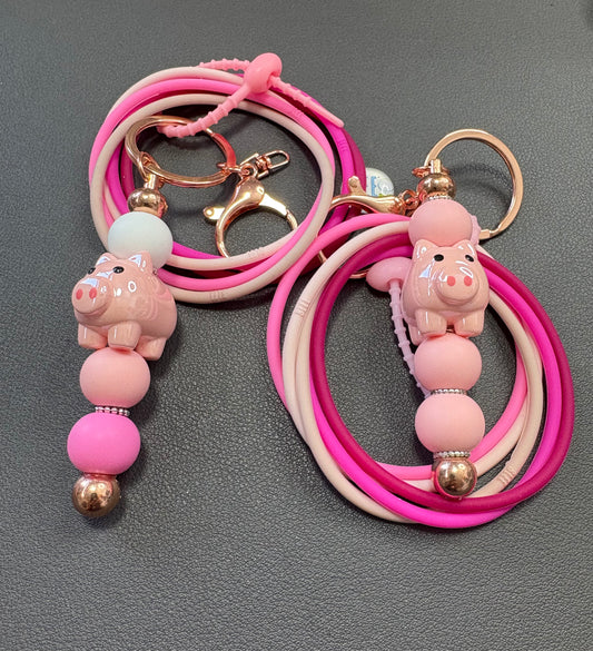 BLEE MINI FLIGHT WITH PINK PIGGY KEYCHAIN SET