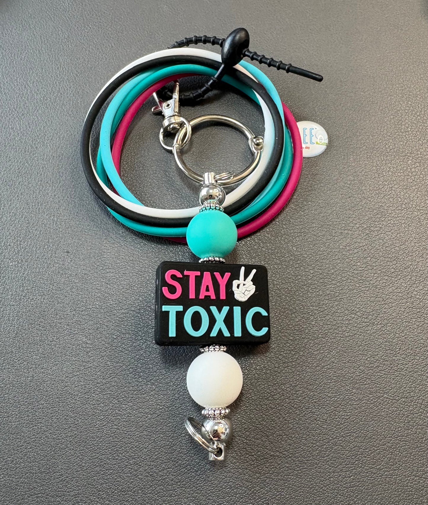 BLEE mini flight with STAY TOXIC keychain